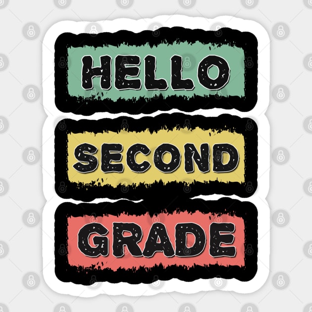 Hello Second Grade Lovely Back to School RETRO Gift for Kids and Teachers Sticker by Naumovski